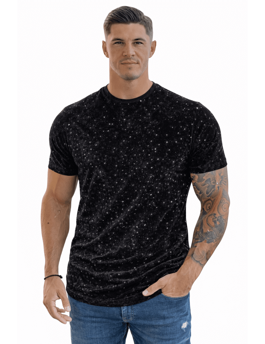KoAzo 38 - Velvet T-shirt for Men - Sarman Fashion - Wholesale Clothing Fashion Brand for Men from Canada