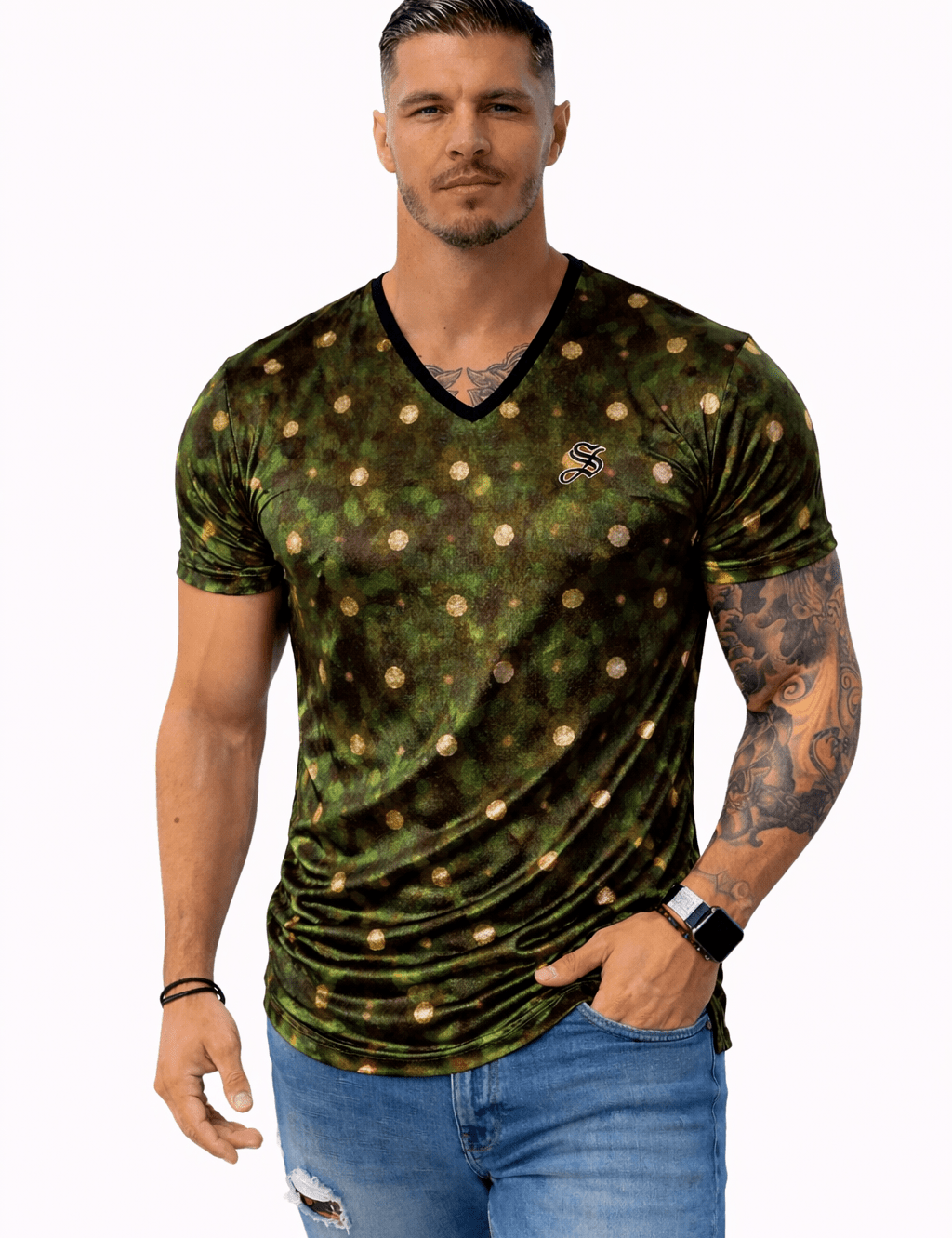 KoAzo 380 - Velvet T-shirt for Men - Sarman Fashion - Wholesale Clothing Fashion Brand for Men from Canada