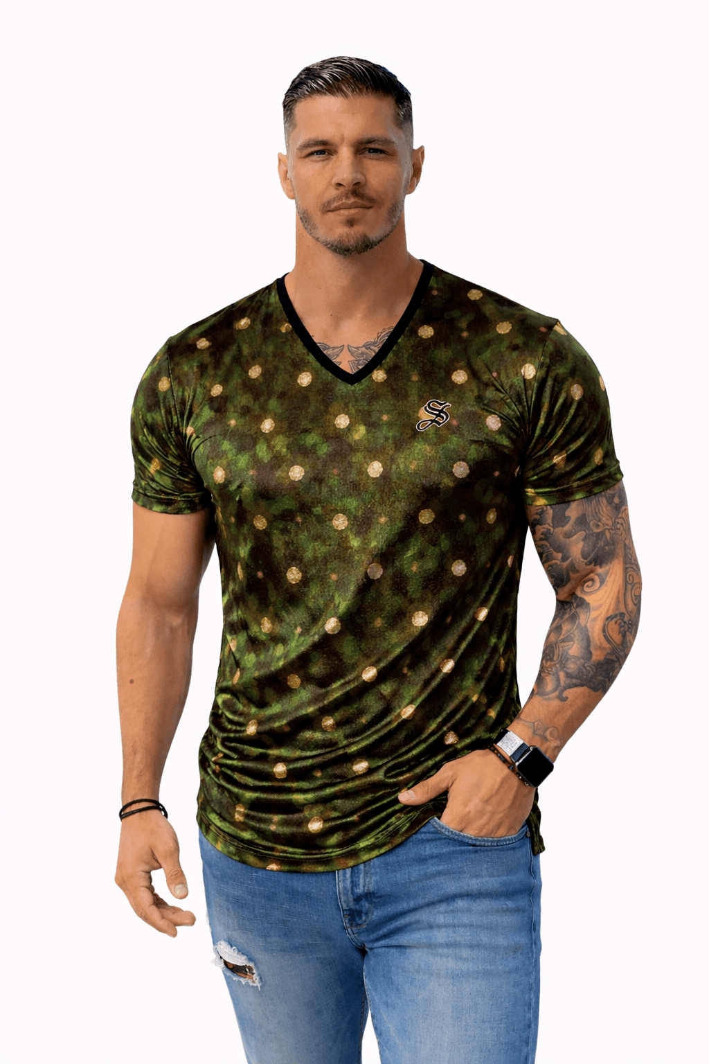 KoAzo 380 - Velvet T-shirt for Men - Sarman Fashion - Wholesale Clothing Fashion Brand for Men from Canada