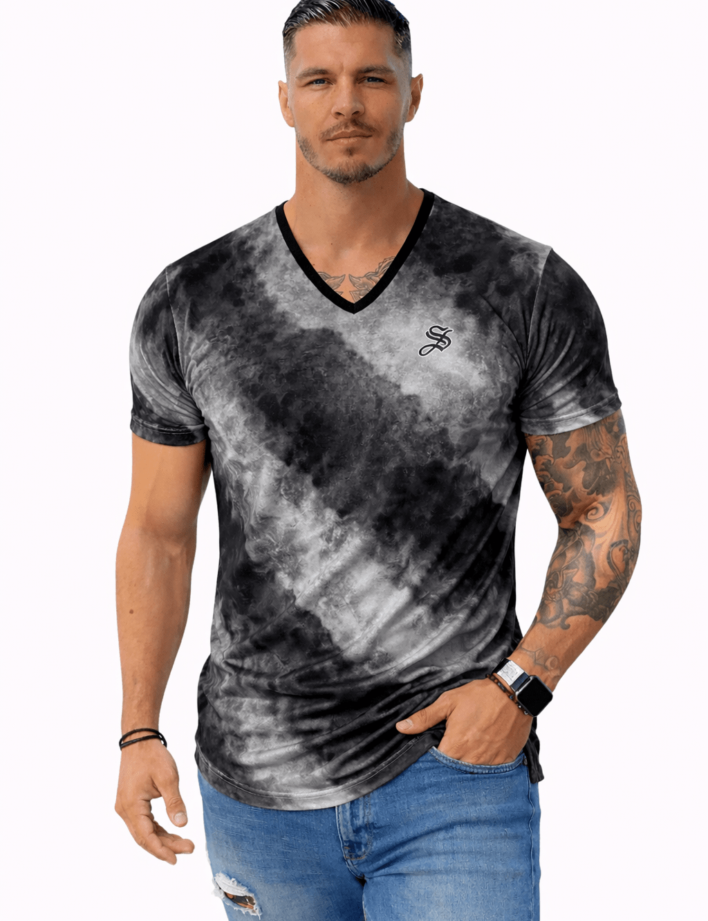 KoAzo 385 - Velvet T-shirt for Men - Sarman Fashion - Wholesale Clothing Fashion Brand for Men from Canada