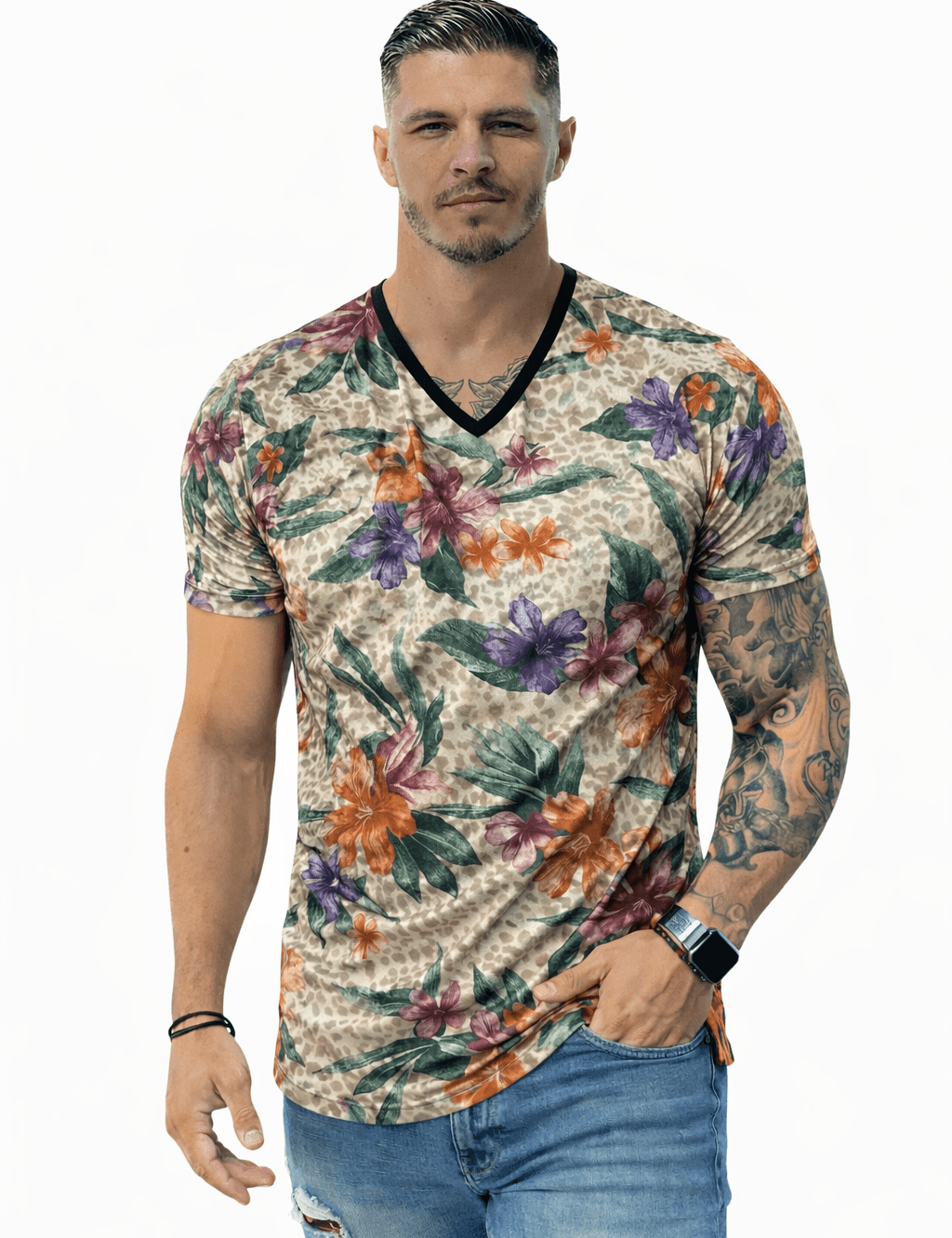 KoAzo 389 - Velvet T-shirt for Men - Sarman Fashion - Wholesale Clothing Fashion Brand for Men from Canada