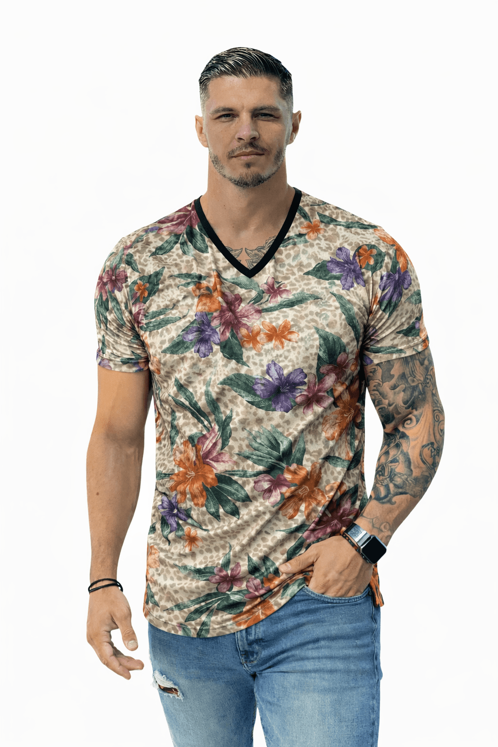 KoAzo 389 - Velvet T-shirt for Men - Sarman Fashion - Wholesale Clothing Fashion Brand for Men from Canada