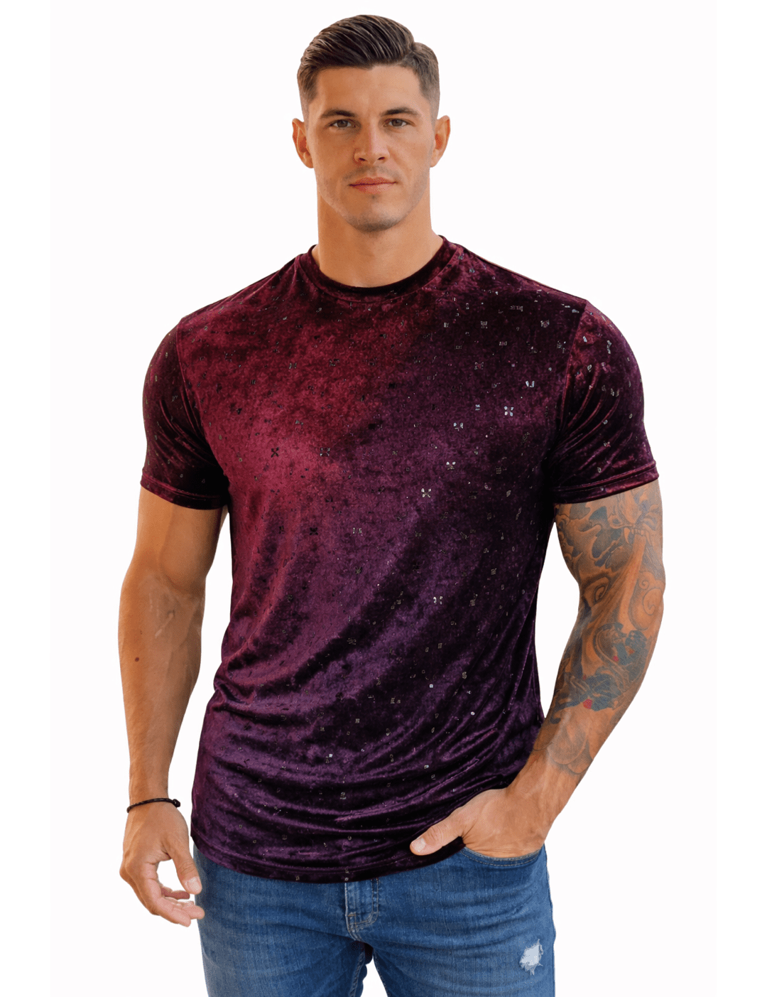 KoAzo 39 - Velvet T-shirt for Men - Sarman Fashion - Wholesale Clothing Fashion Brand for Men from Canada