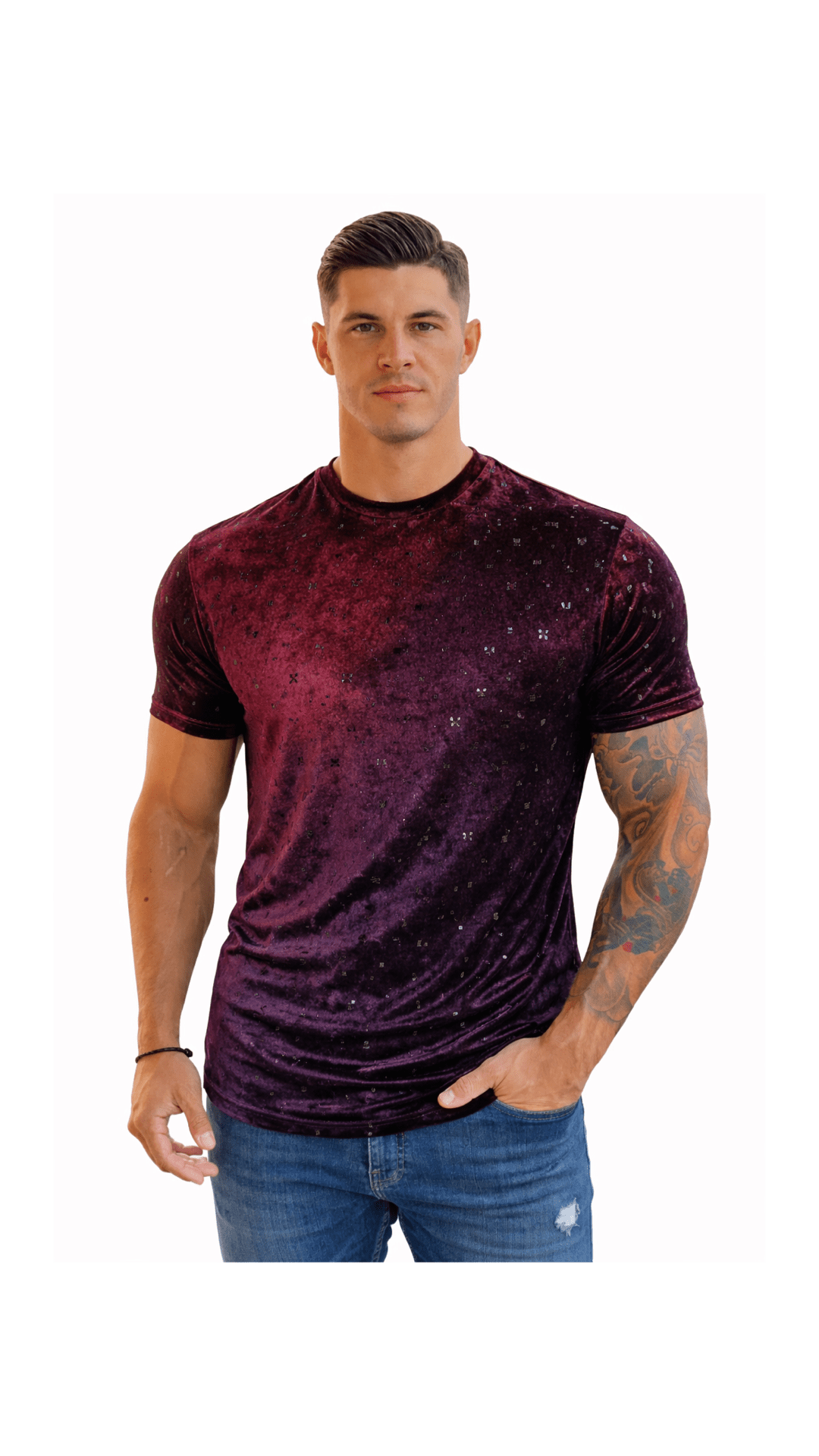 KoAzo 39 - Velvet T-shirt for Men - Sarman Fashion - Wholesale Clothing Fashion Brand for Men from Canada
