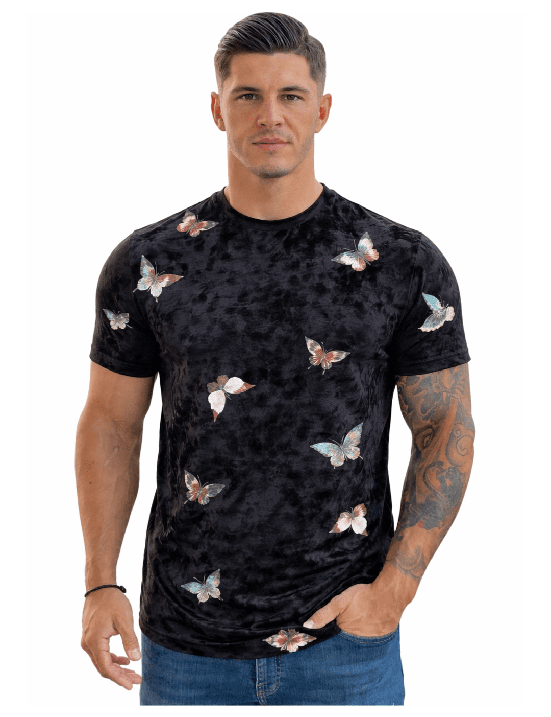 KoAzo 4 - Velvet T-shirt for Men - Sarman Fashion - Wholesale Clothing Fashion Brand for Men from Canada