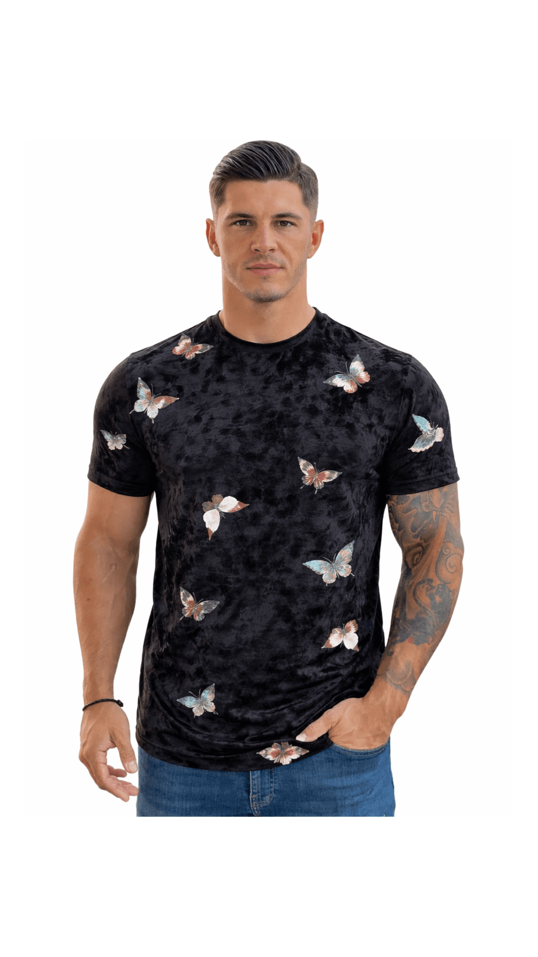KoAzo 4 - Velvet T-shirt for Men - Sarman Fashion - Wholesale Clothing Fashion Brand for Men from Canada