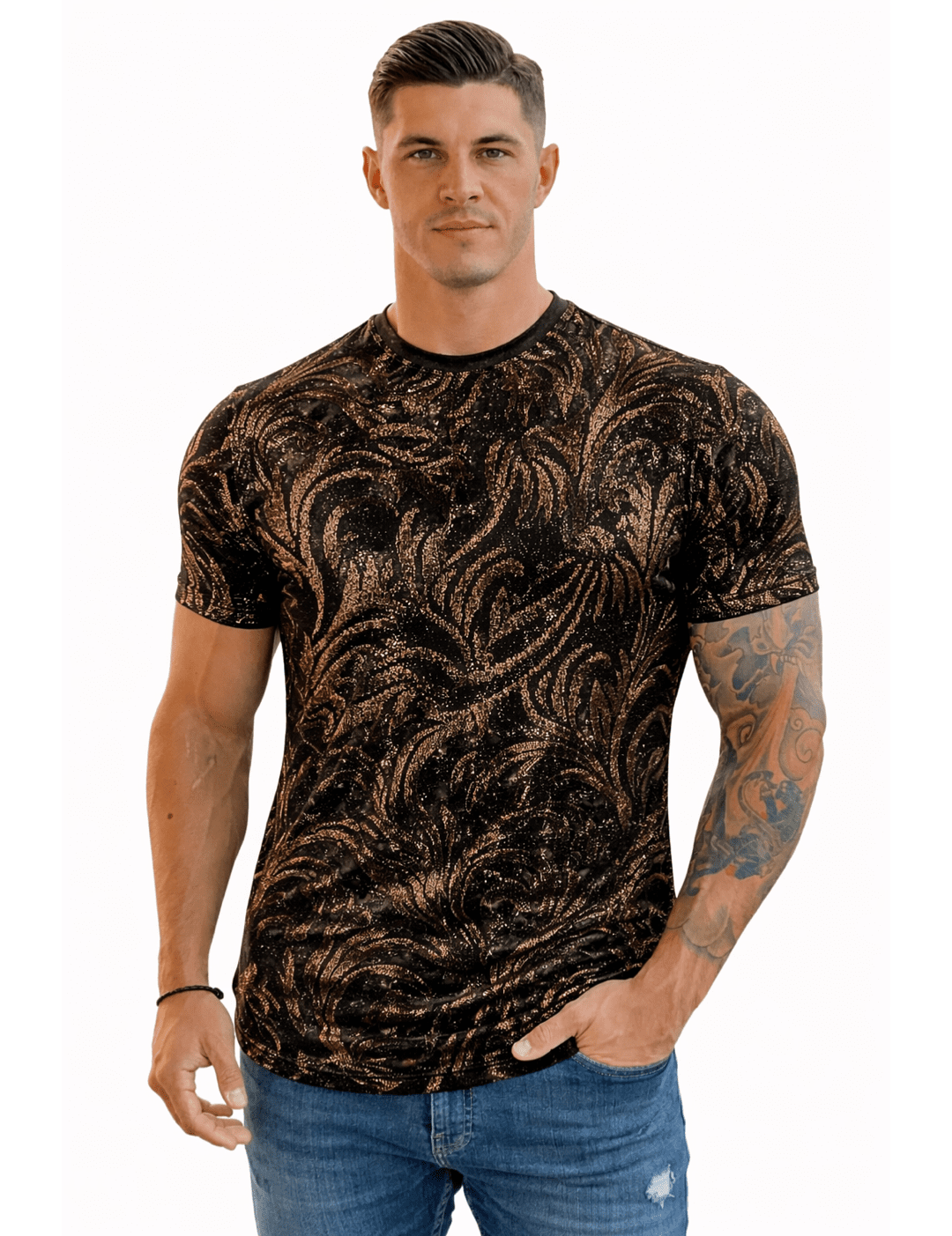 KoAzo 41 - Velvet T-shirt for Men - Sarman Fashion - Wholesale Clothing Fashion Brand for Men from Canada