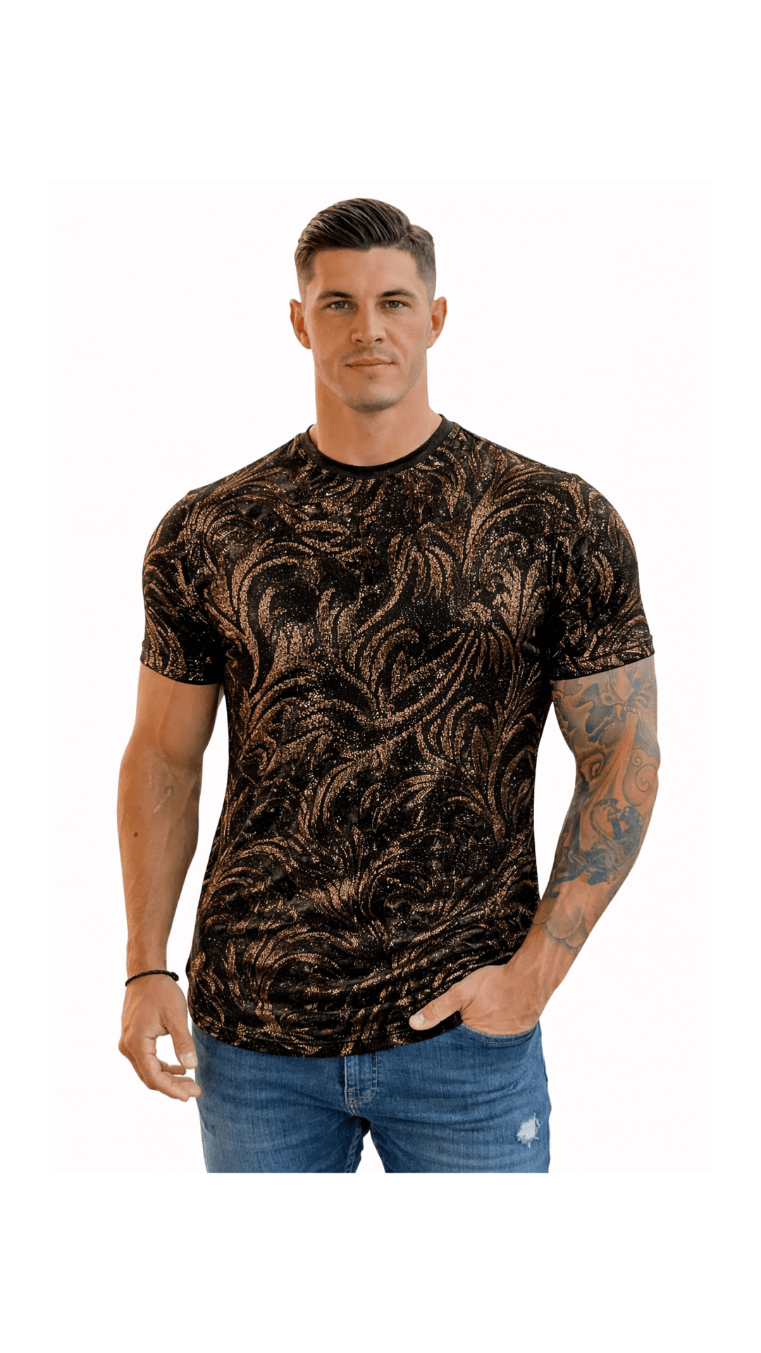 KoAzo 41 - Velvet T-shirt for Men - Sarman Fashion - Wholesale Clothing Fashion Brand for Men from Canada