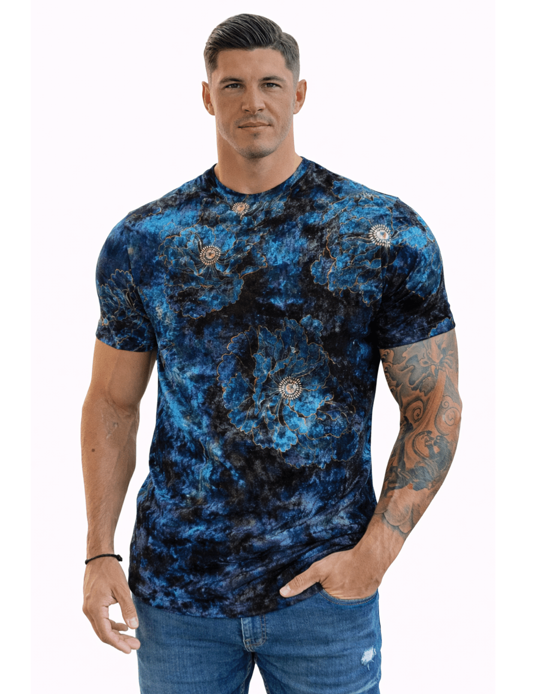 KoAzo 46 - Velvet T-shirt for Men - Sarman Fashion - Wholesale Clothing Fashion Brand for Men from Canada