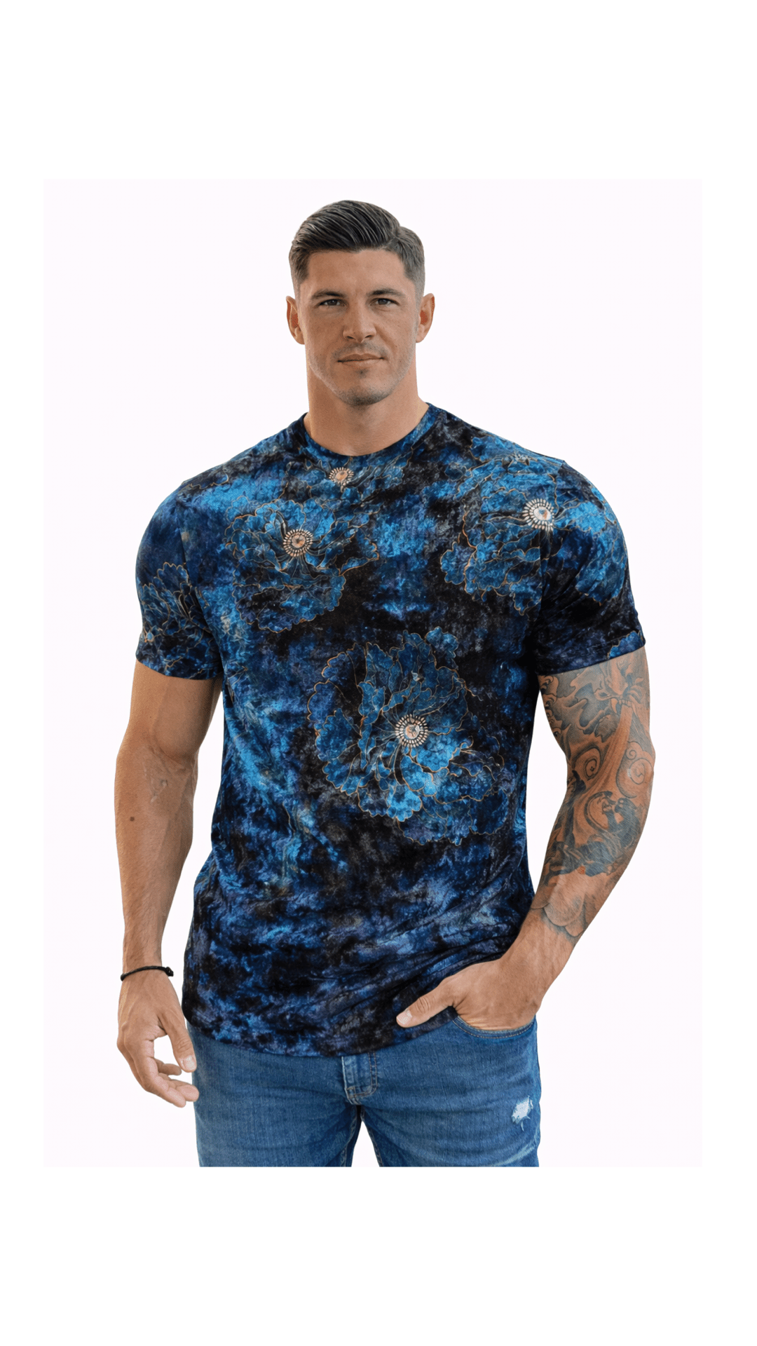 KoAzo 46 - Velvet T-shirt for Men - Sarman Fashion - Wholesale Clothing Fashion Brand for Men from Canada