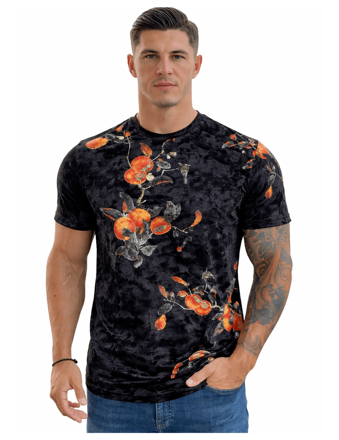 KoAzo 5 - Velvet T-shirt for Men - Sarman Fashion - Wholesale Clothing Fashion Brand for Men from Canada