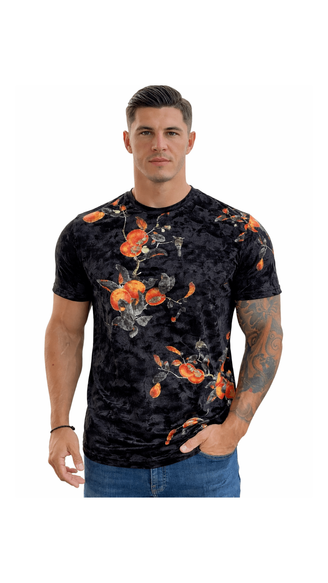 KoAzo 5 - Velvet T-shirt for Men - Sarman Fashion - Wholesale Clothing Fashion Brand for Men from Canada