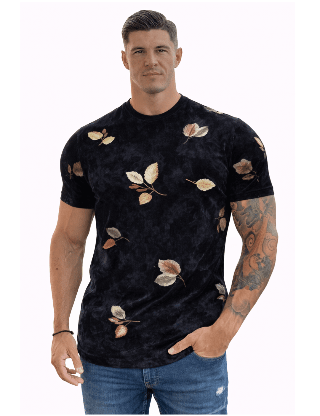 KoAzo 54 - Velvet T-shirt for Men - Sarman Fashion - Wholesale Clothing Fashion Brand for Men from Canada