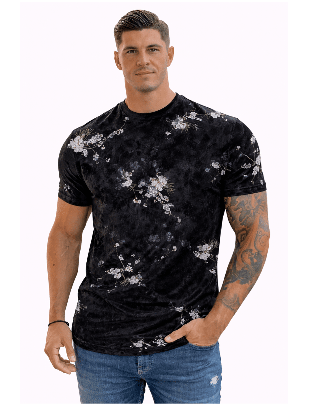 KoAzo 57 - Velvet T-shirt for Men - Sarman Fashion - Wholesale Clothing Fashion Brand for Men from Canada