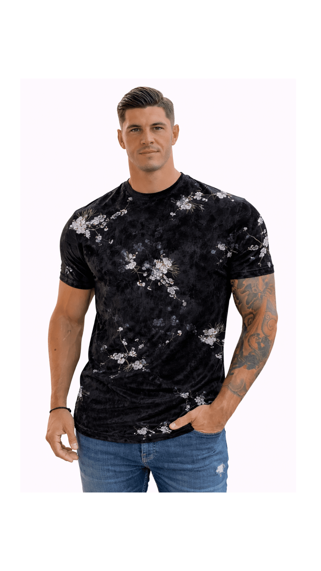 KoAzo 57 - Velvet T-shirt for Men - Sarman Fashion - Wholesale Clothing Fashion Brand for Men from Canada
