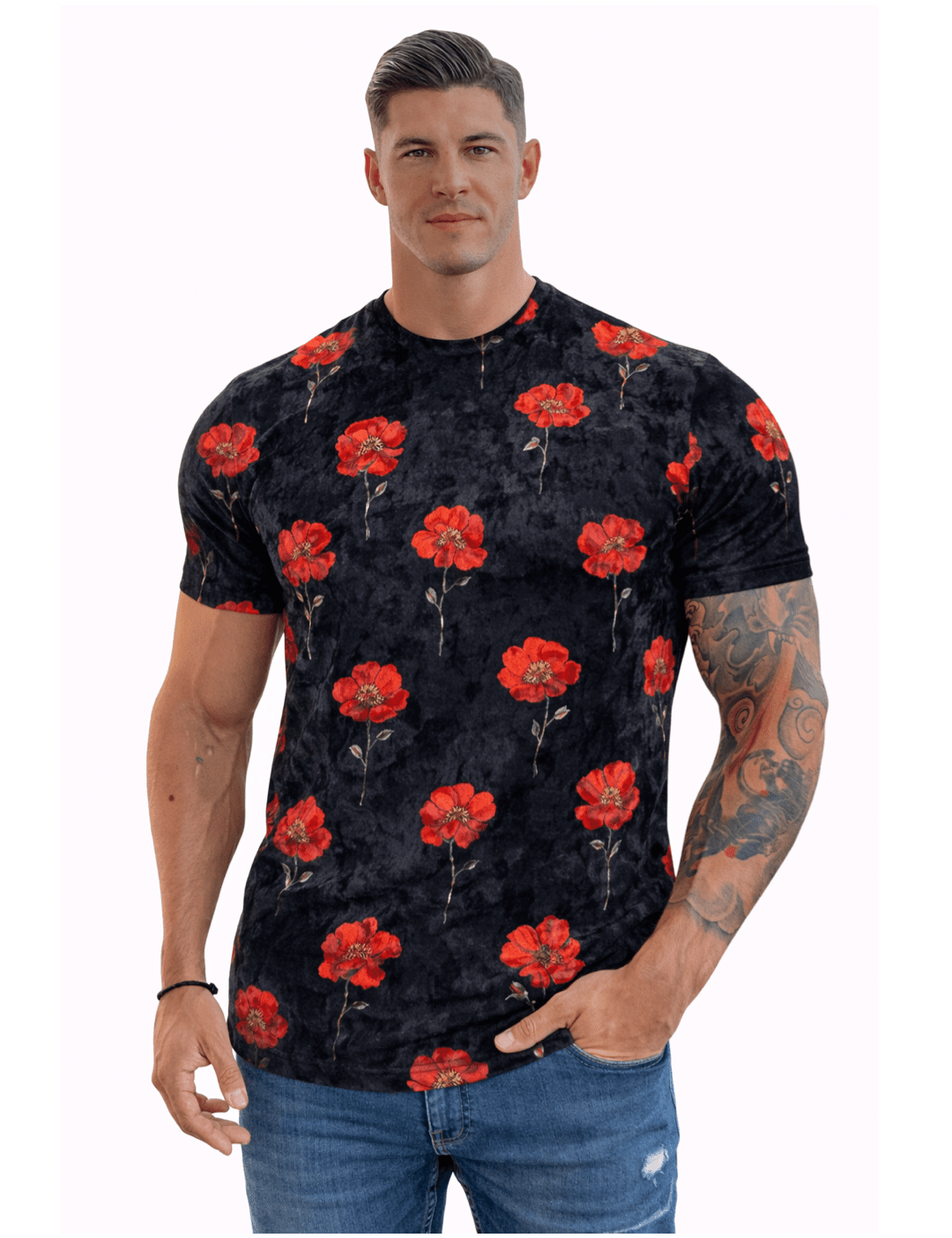 KoAzo 58 - Velvet T-shirt for Men - Sarman Fashion - Wholesale Clothing Fashion Brand for Men from Canada