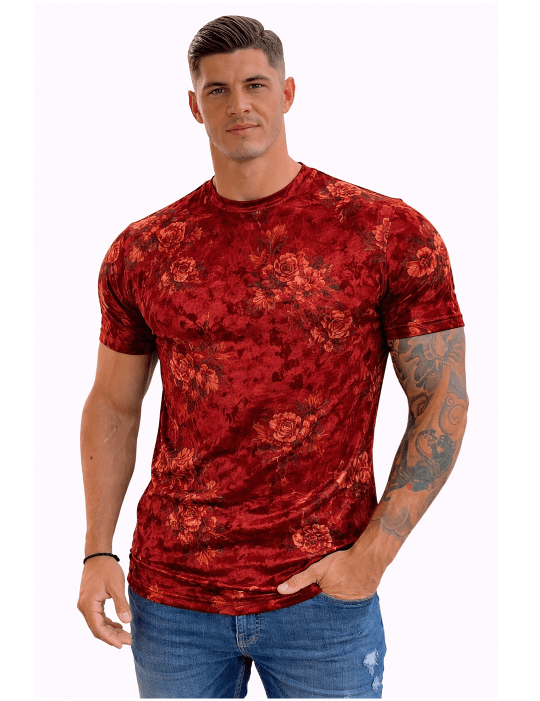 KoAzo 59 - Velvet T-shirt for Men - Sarman Fashion - Wholesale Clothing Fashion Brand for Men from Canada