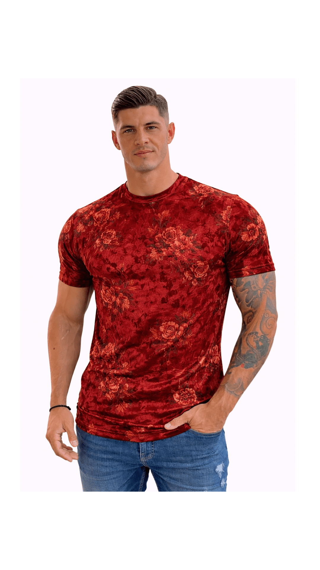 KoAzo 59 - Velvet T-shirt for Men - Sarman Fashion - Wholesale Clothing Fashion Brand for Men from Canada