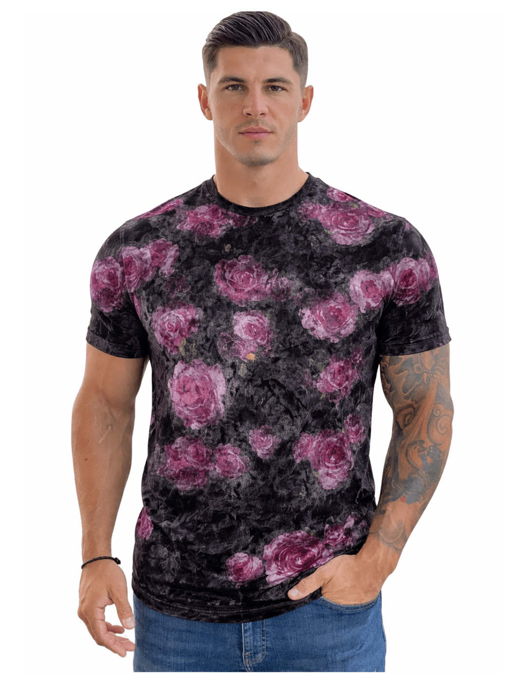 KoAzo 6 - Velvet T-shirt for Men - Sarman Fashion - Wholesale Clothing Fashion Brand for Men from Canada