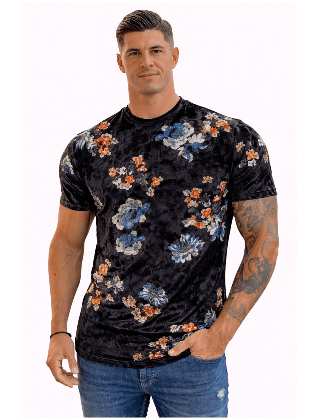 KoAzo 60 - Velvet T-shirt for Men - Sarman Fashion - Wholesale Clothing Fashion Brand for Men from Canada