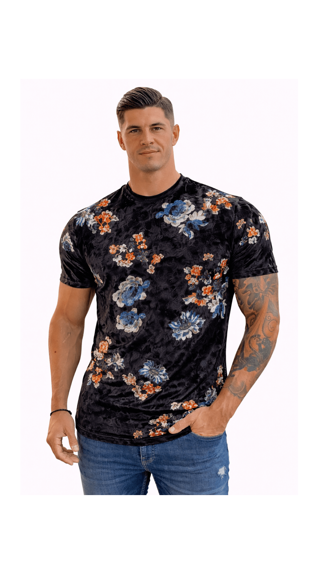 KoAzo 60 - Velvet T-shirt for Men - Sarman Fashion - Wholesale Clothing Fashion Brand for Men from Canada