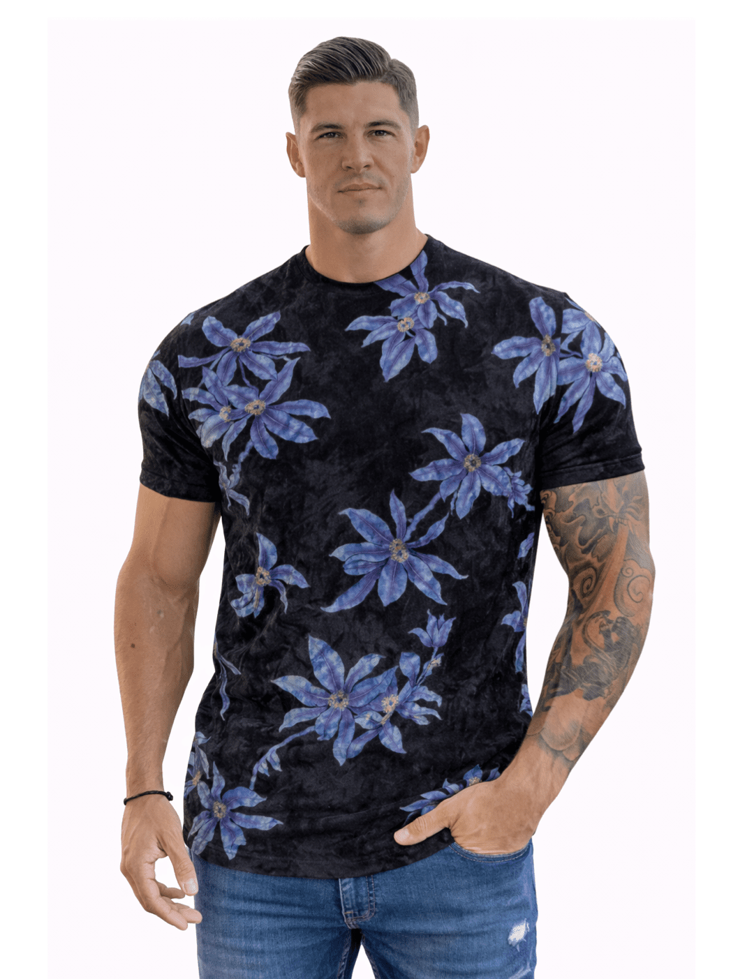 KoAzo 61 - Velvet T-shirt for Men - Sarman Fashion - Wholesale Clothing Fashion Brand for Men from Canada