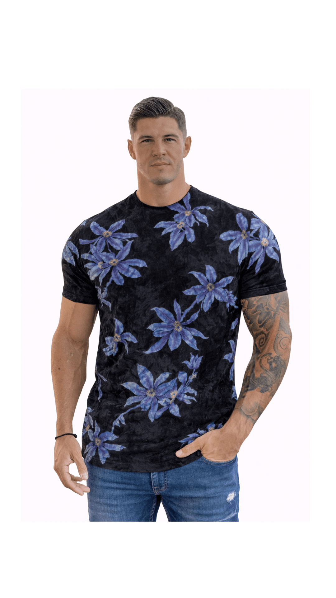 KoAzo 61 - Velvet T-shirt for Men - Sarman Fashion - Wholesale Clothing Fashion Brand for Men from Canada