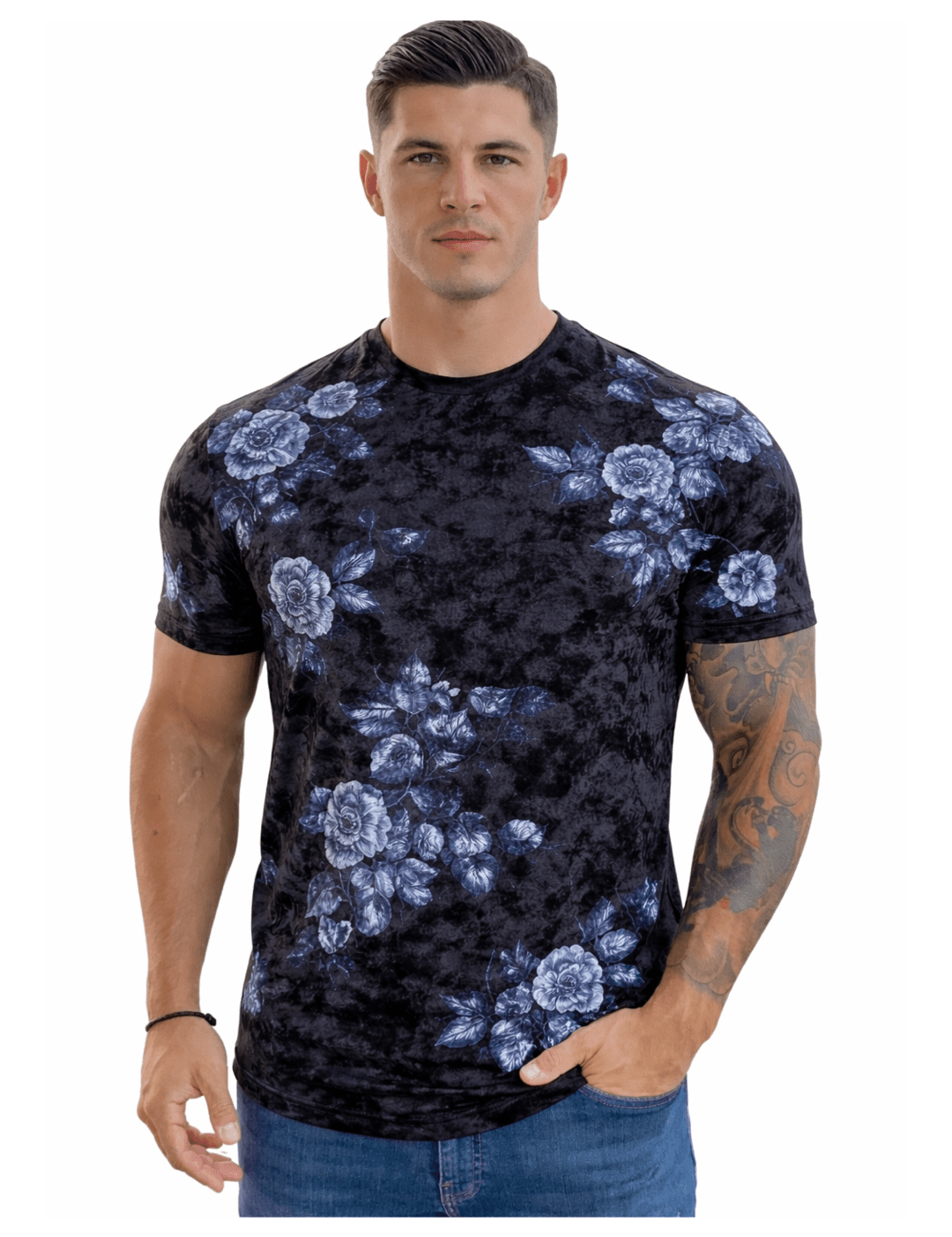 KoAzo 7 - Velvet T-shirt for Men - Sarman Fashion - Wholesale Clothing Fashion Brand for Men from Canada
