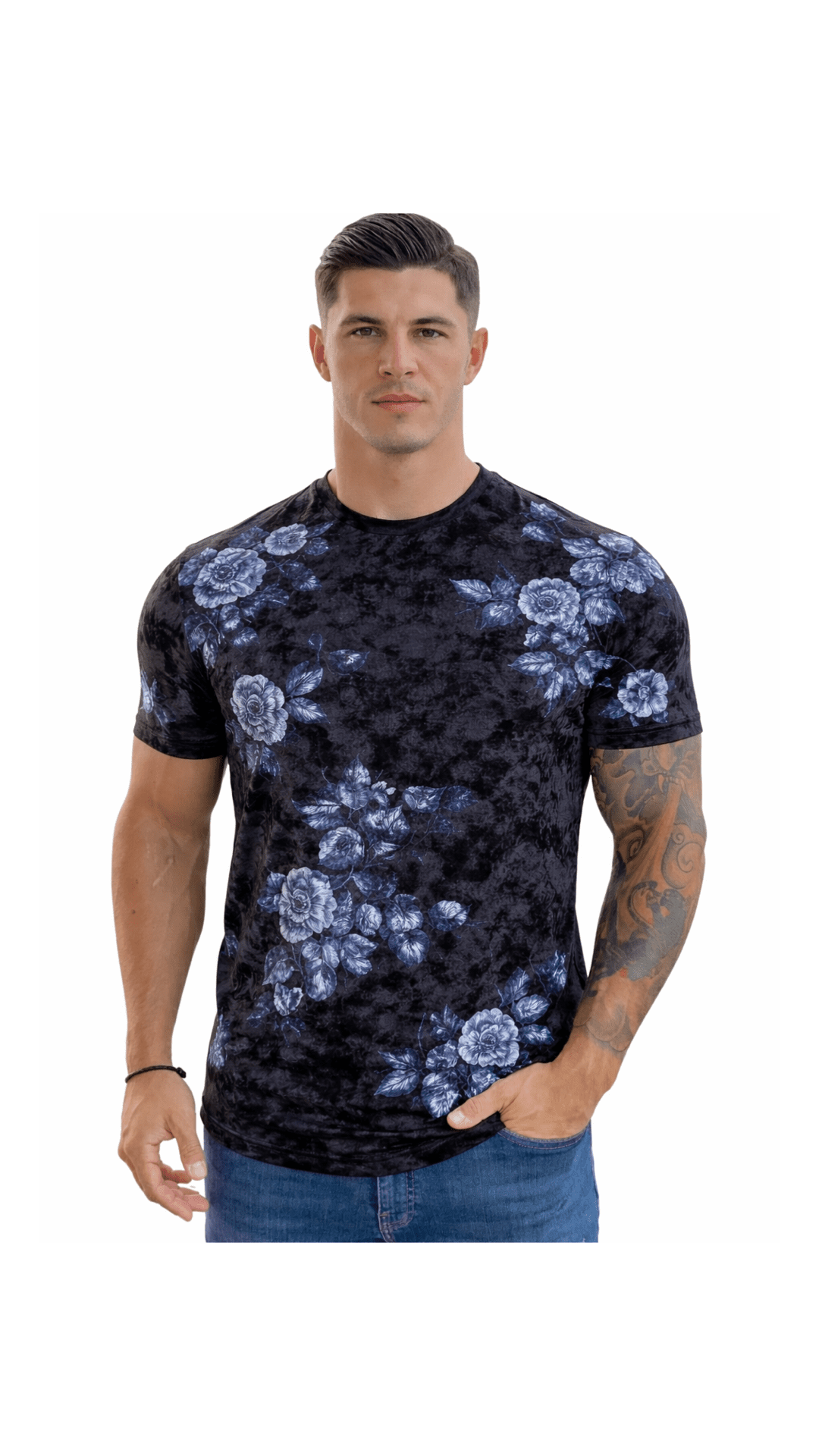 KoAzo 7 - Velvet T-shirt for Men - Sarman Fashion - Wholesale Clothing Fashion Brand for Men from Canada