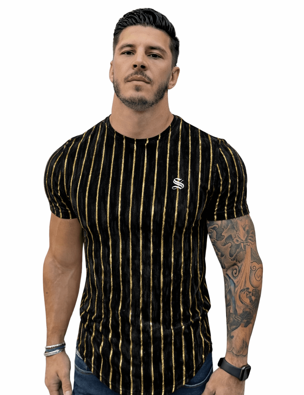 KoAzo 74 - Velvet T-shirt for Men - Sarman Fashion - Wholesale Clothing Fashion Brand for Men from Canada
