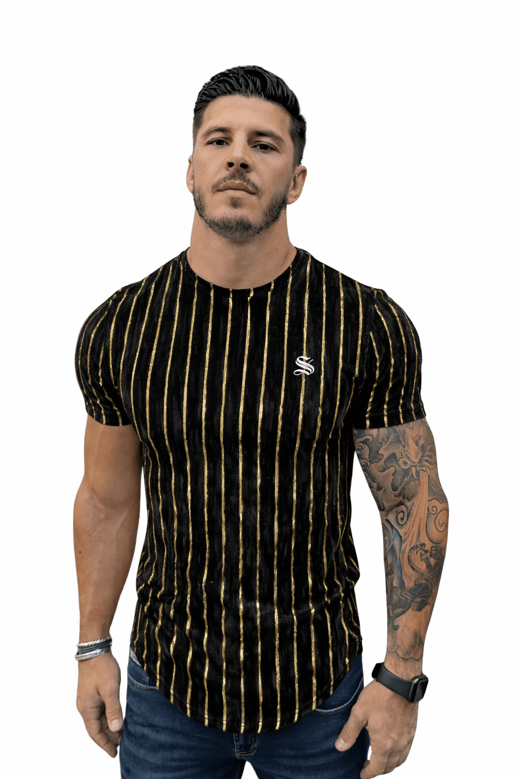 KoAzo 74 - Velvet T-shirt for Men - Sarman Fashion - Wholesale Clothing Fashion Brand for Men from Canada
