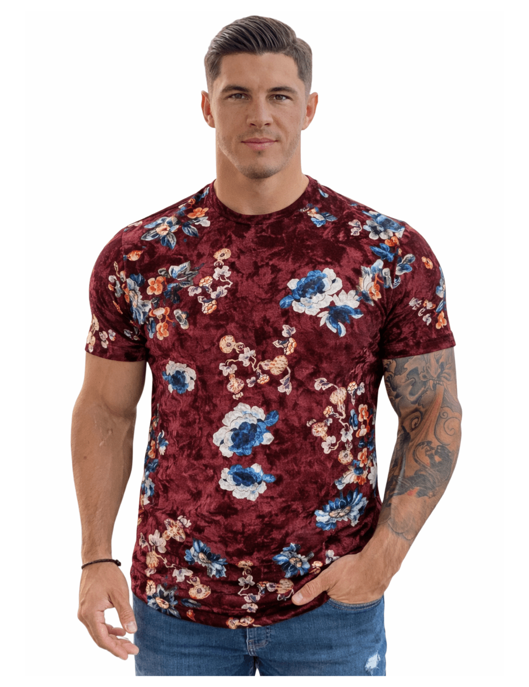 KoAzo 8 - Velvet T-shirt for Men - Sarman Fashion - Wholesale Clothing Fashion Brand for Men from Canada