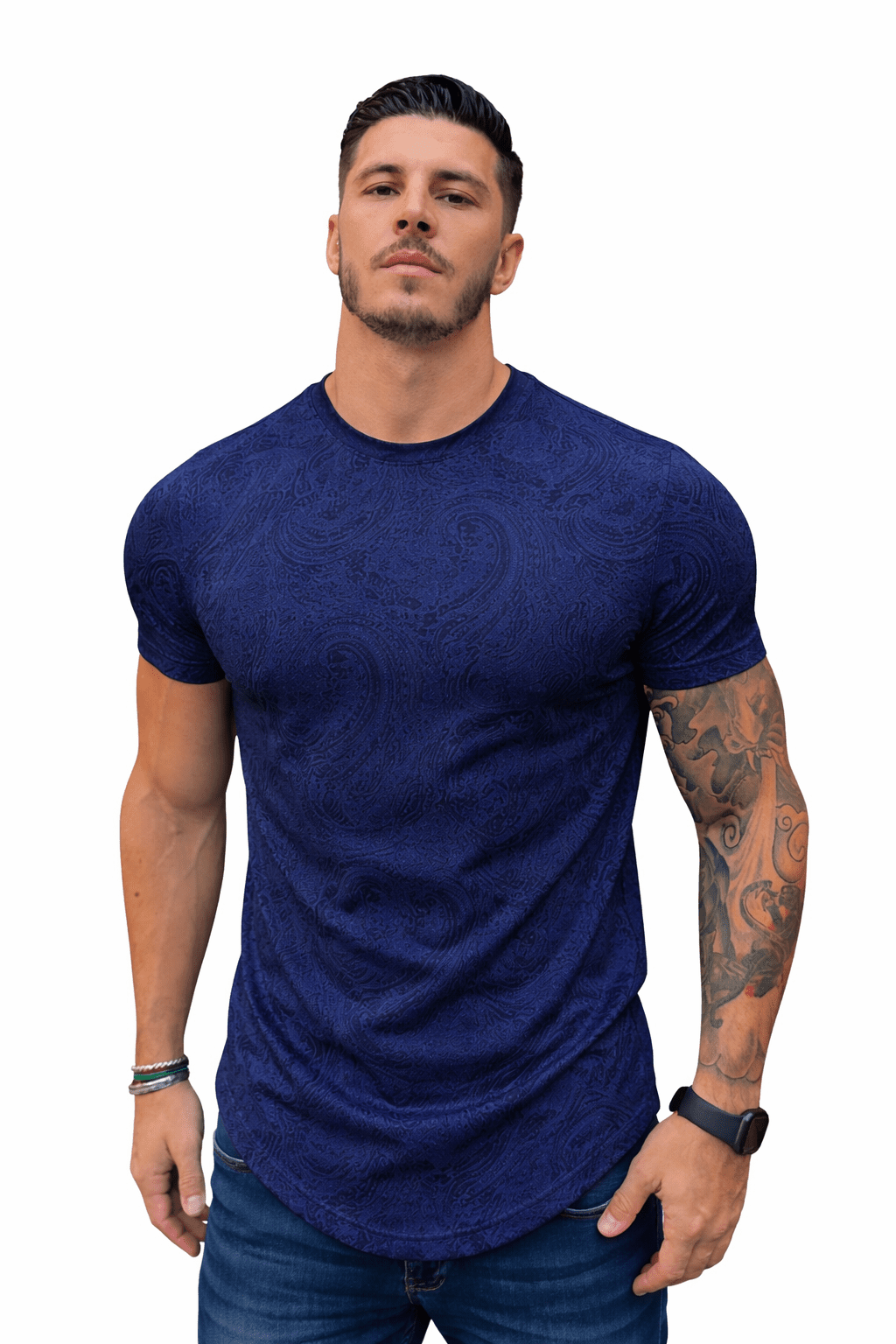 KoAzo 83 - Velvet T-shirt for Men - Sarman Fashion - Wholesale Clothing Fashion Brand for Men from Canada