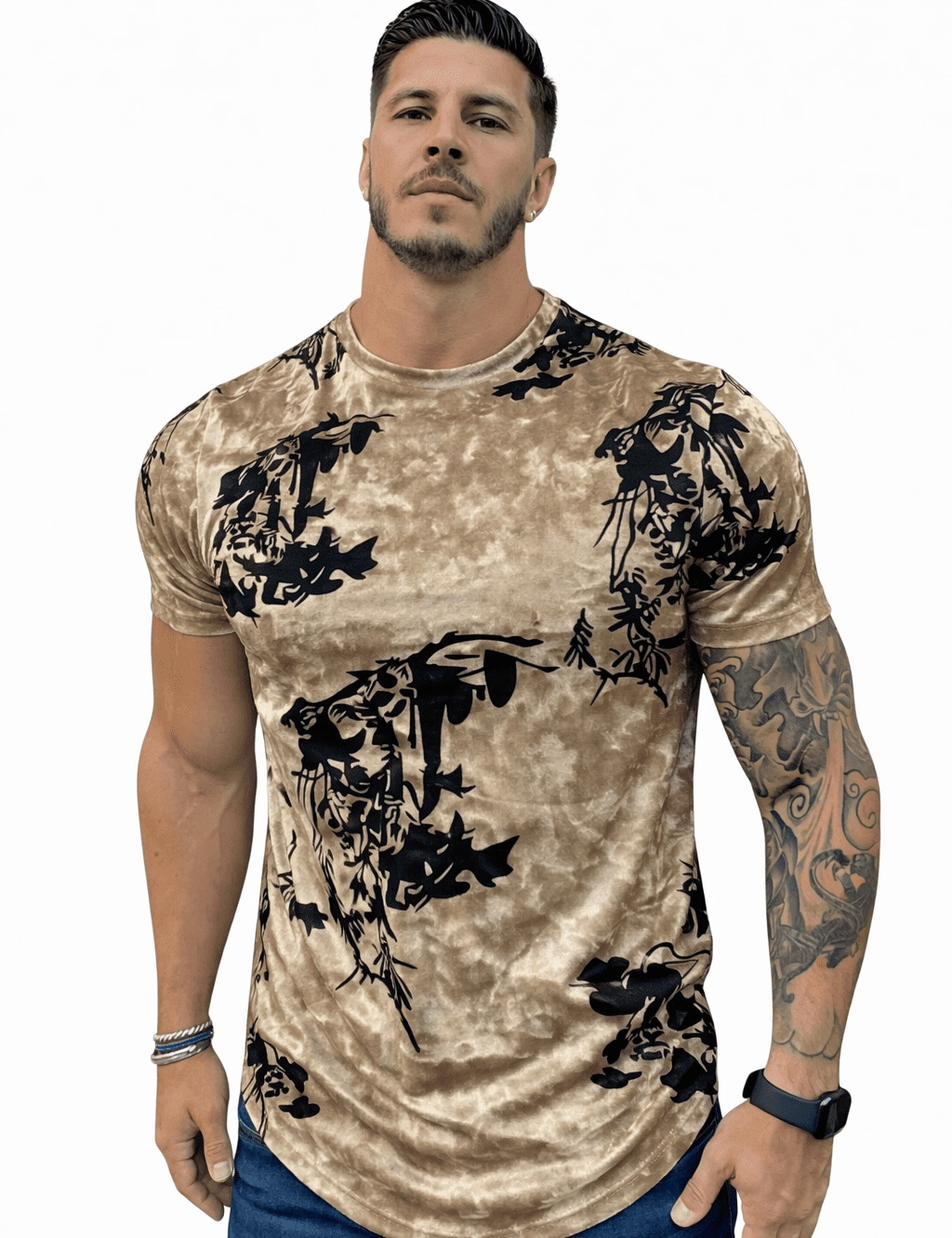KoAzo 89 - Velvet T-shirt for Men - Sarman Fashion - Wholesale Clothing Fashion Brand for Men from Canada