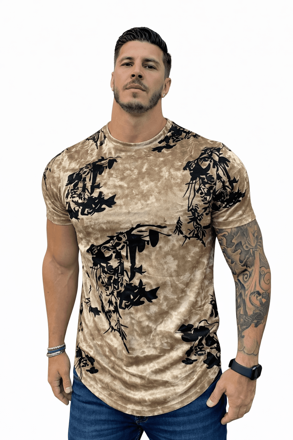 KoAzo 89 - Velvet T-shirt for Men - Sarman Fashion - Wholesale Clothing Fashion Brand for Men from Canada