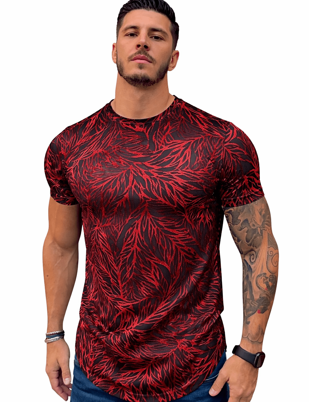 KoAzo 91 - Velvet T-shirt for Men - Sarman Fashion - Wholesale Clothing Fashion Brand for Men from Canada