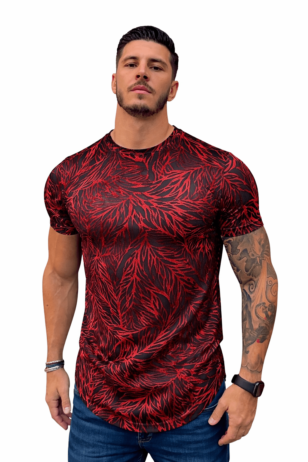 KoAzo 91 - Velvet T-shirt for Men - Sarman Fashion - Wholesale Clothing Fashion Brand for Men from Canada