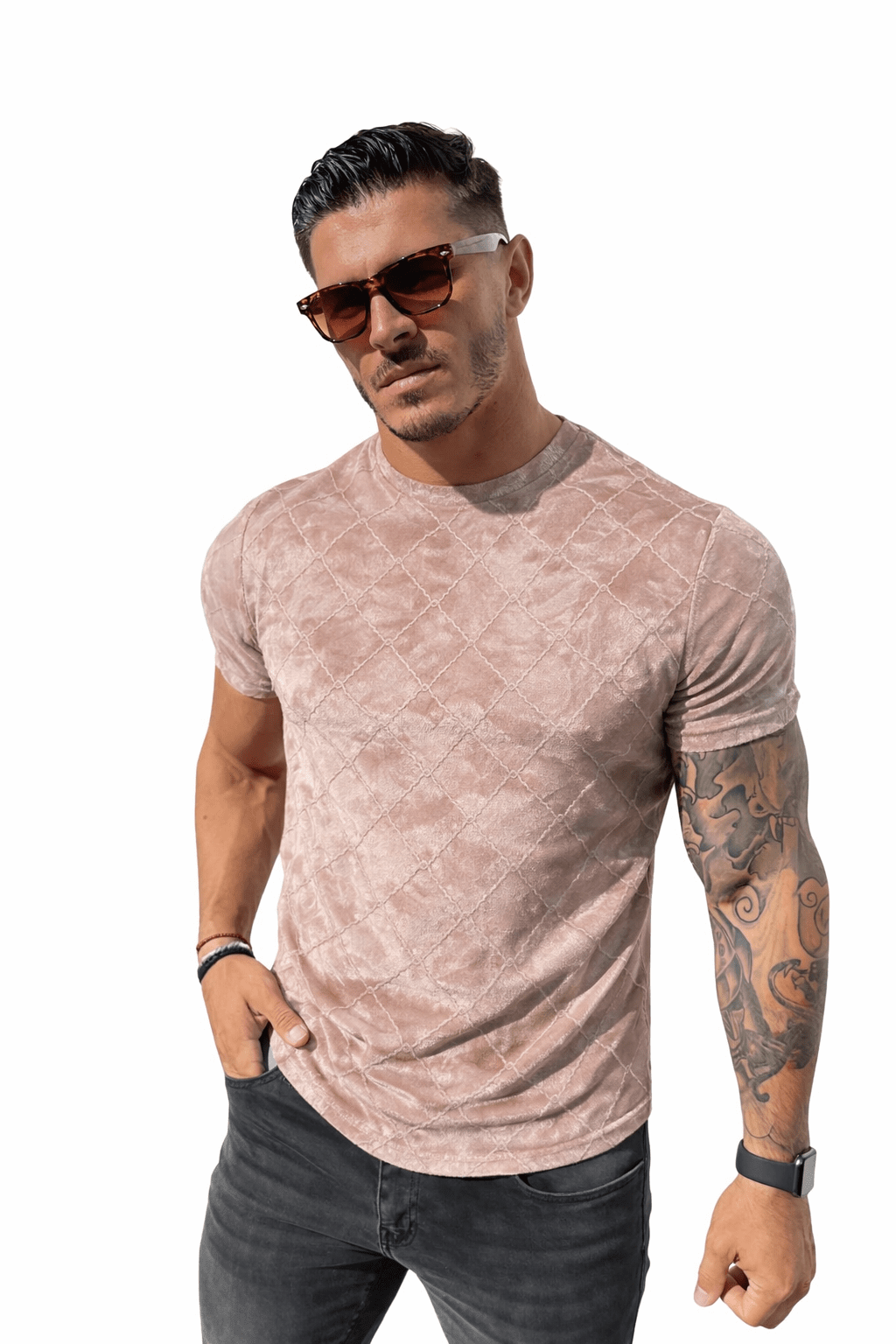 KoAzo 96 - Velvet T-shirt for Men - Sarman Fashion - Wholesale Clothing Fashion Brand for Men from Canada