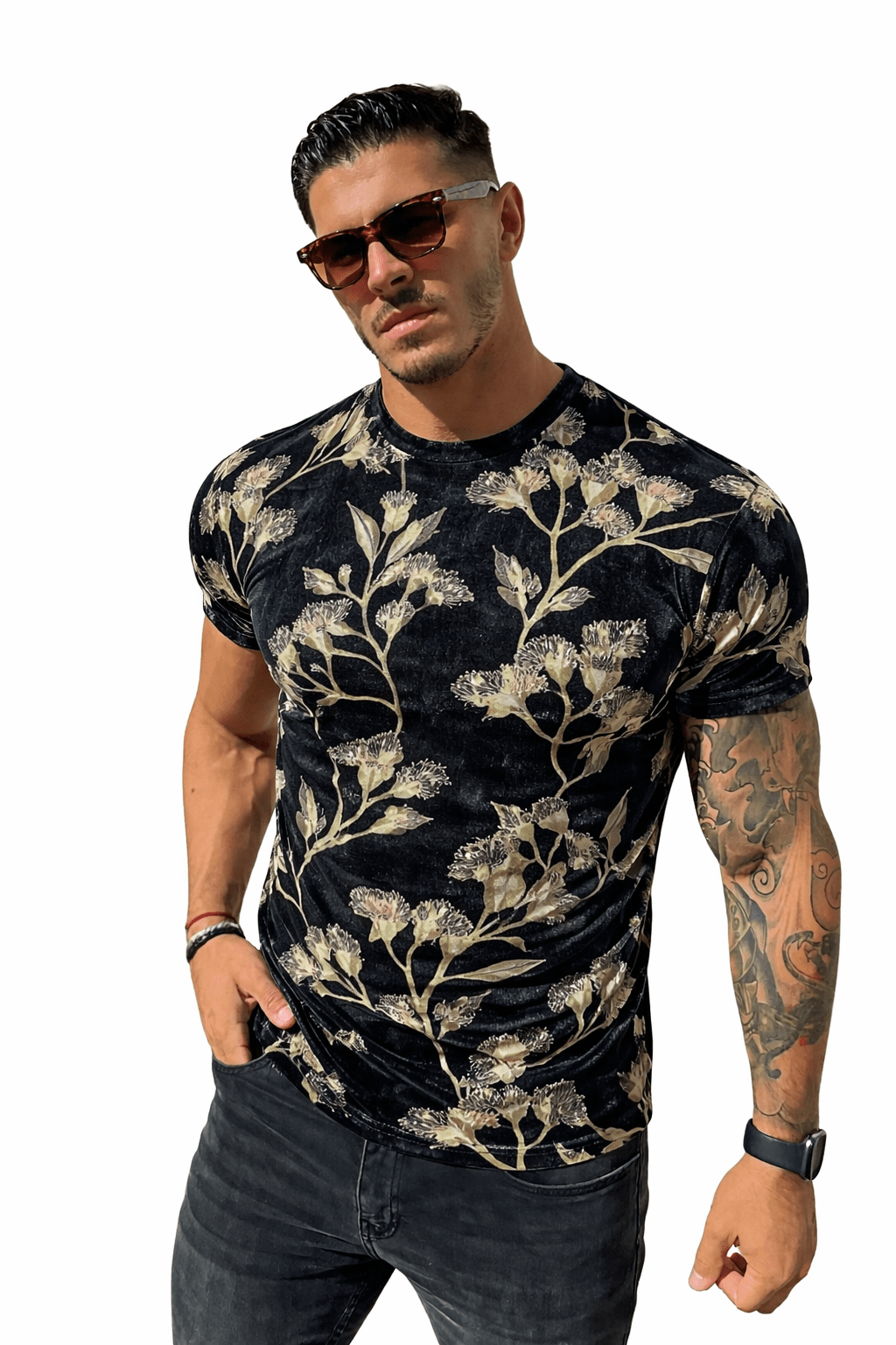 KoAzo 98 - Velvet T-shirt for Men - Sarman Fashion - Wholesale Clothing Fashion Brand for Men from Canada