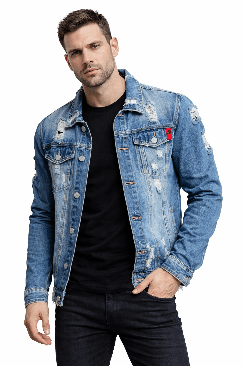 Kolodit - Long Sleeve Jeans Jacket for Men - Sarman Fashion - Wholesale Clothing Fashion Brand for Men from Canada