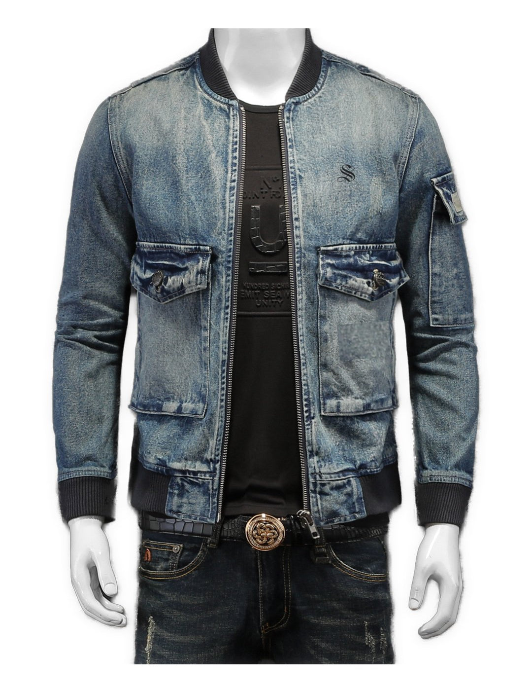 KRMIY - Long Sleeve Jeans Jacket for Men - Sarman Fashion - Wholesale Clothing Fashion Brand for Men from Canada