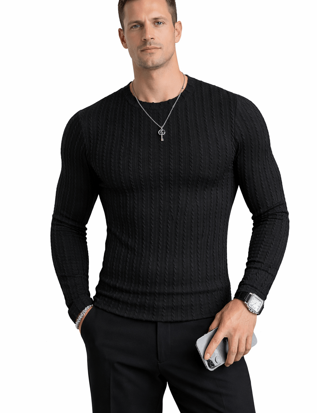Krozomol - Long Sleeve Shirt for Men - Sarman Fashion - Wholesale Clothing Fashion Brand for Men from Canada