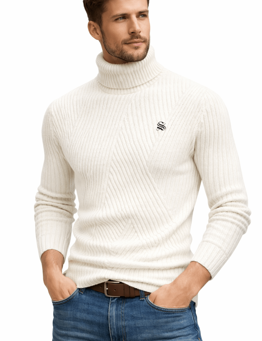 Kvn 2 - High Neck Sweater for Men - Sarman Fashion - Wholesale Clothing Fashion Brand for Men from Canada