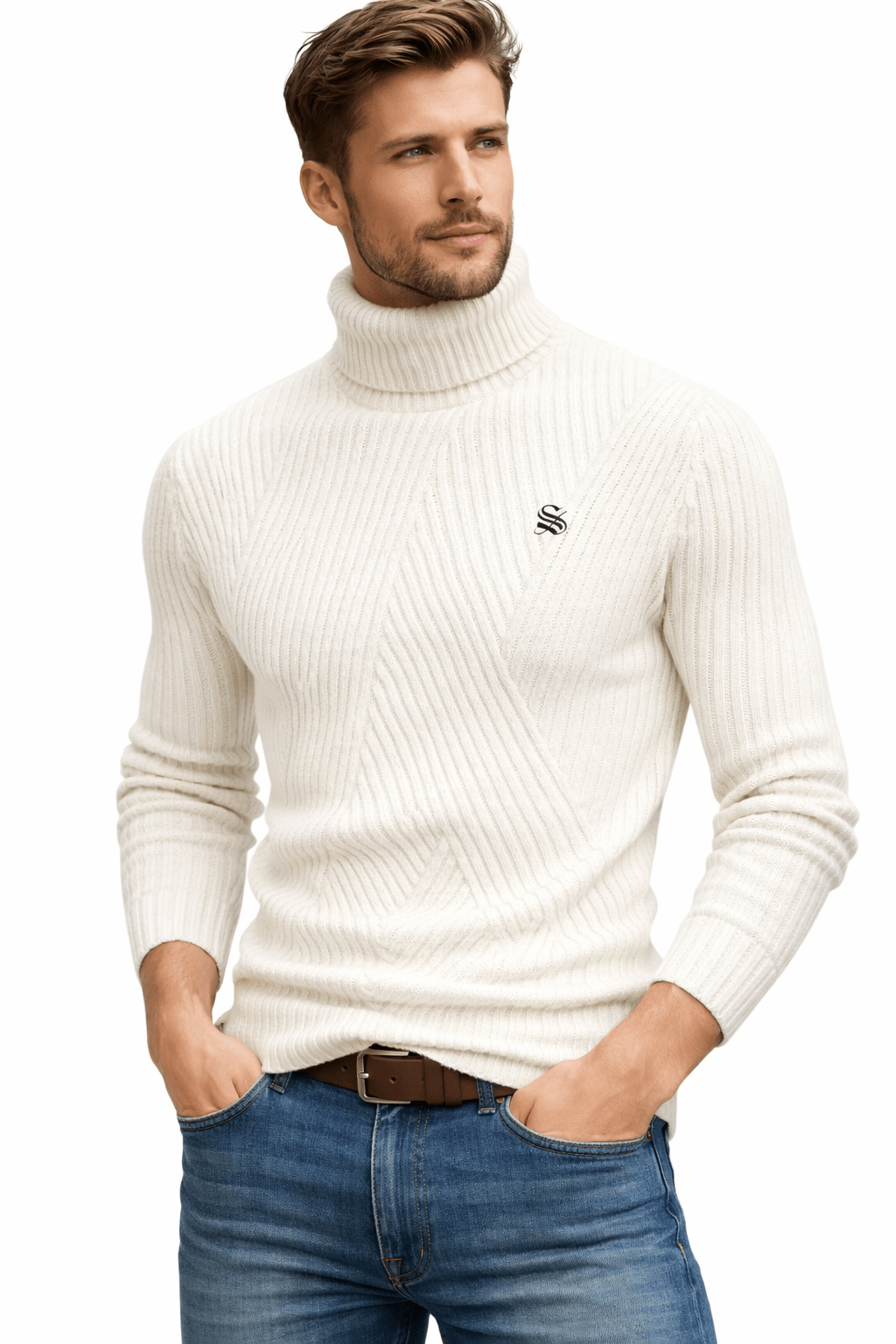 Kvn 2 - High Neck Sweater for Men - Sarman Fashion - Wholesale Clothing Fashion Brand for Men from Canada