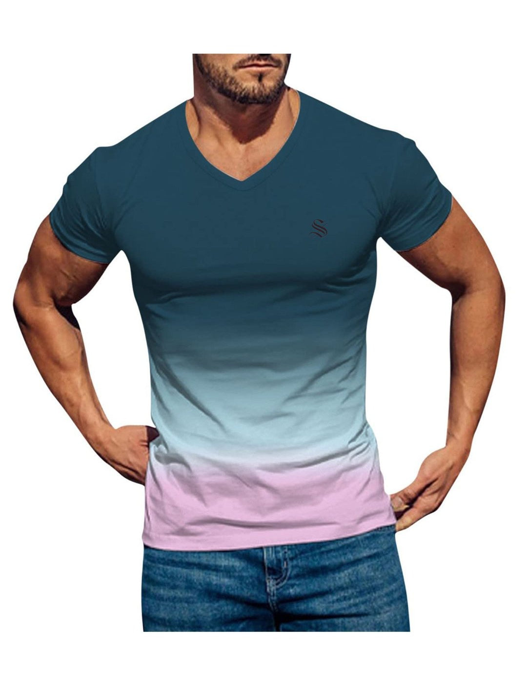 Lambad 2 - V - Neck T - Shirt for Men - Sarman Fashion - Wholesale Clothing Fashion Brand for Men from Canada