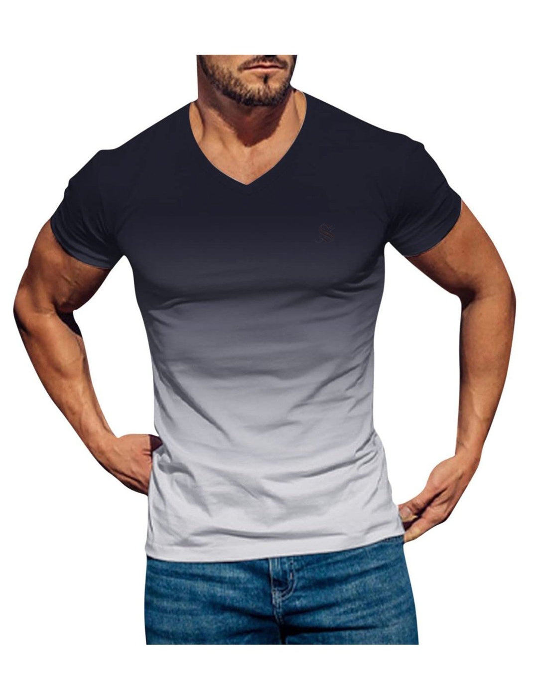 Lambad 2 - V - Neck T - Shirt for Men - Sarman Fashion - Wholesale Clothing Fashion Brand for Men from Canada