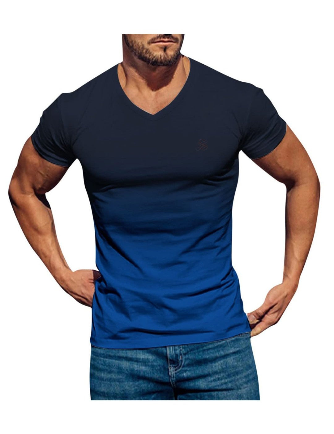 Lambad 2 - V - Neck T - Shirt for Men - Sarman Fashion - Wholesale Clothing Fashion Brand for Men from Canada