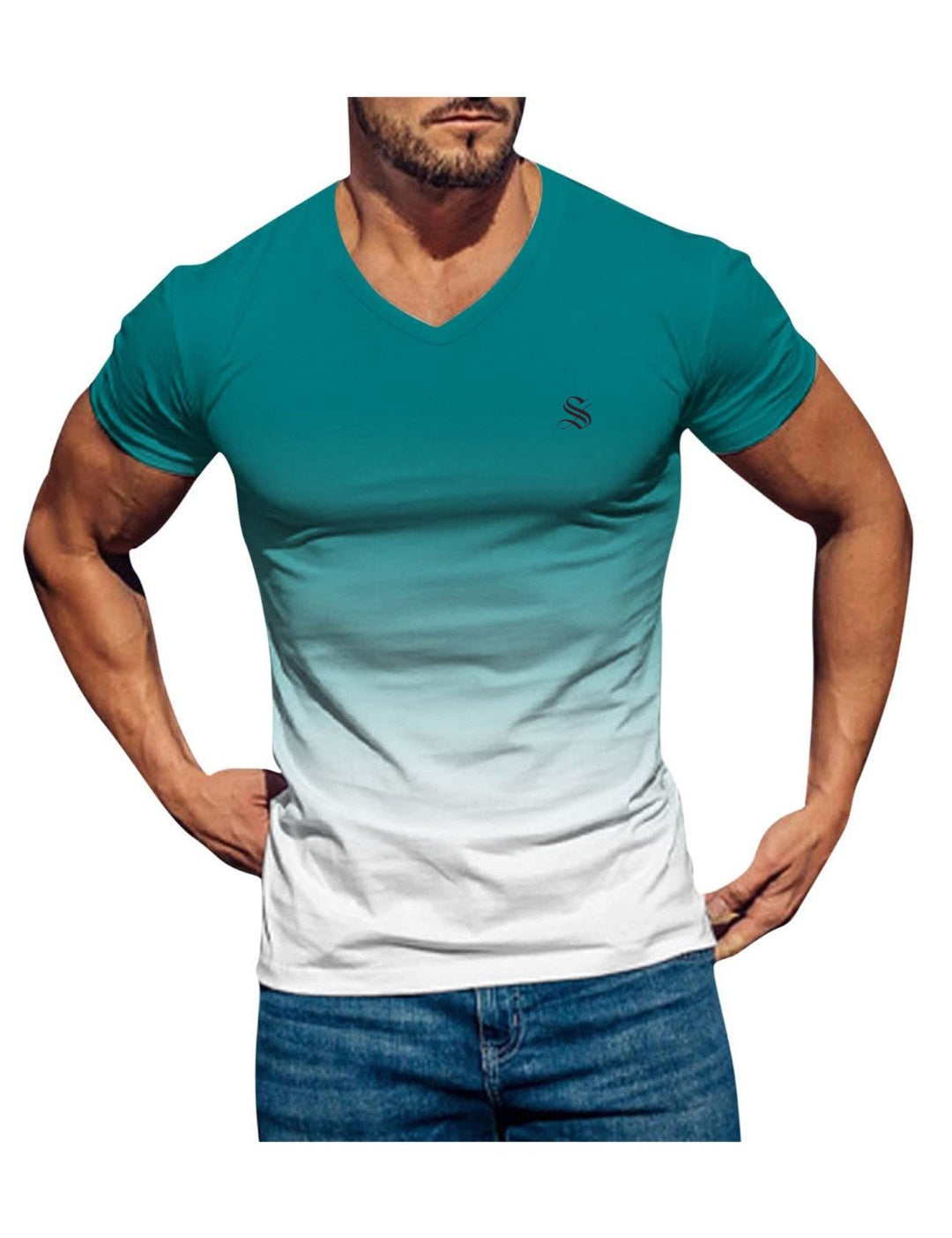 Lambad 2 - V - Neck T - Shirt for Men - Sarman Fashion - Wholesale Clothing Fashion Brand for Men from Canada