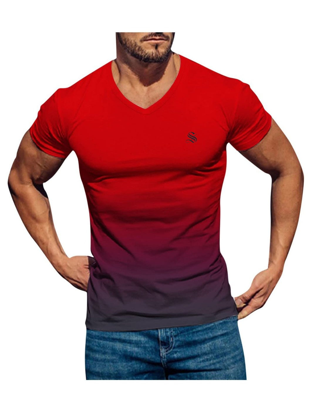 Lambad 2 - V - Neck T - Shirt for Men - Sarman Fashion - Wholesale Clothing Fashion Brand for Men from Canada