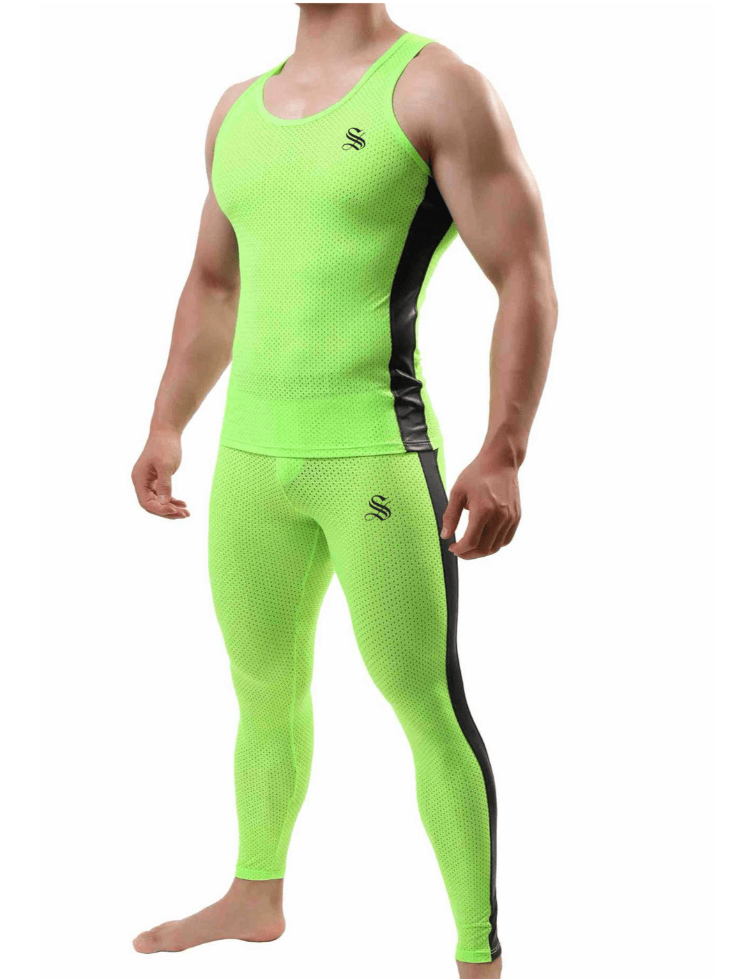 Letto 1087 - Complete Set Leggings & Tank Top for Men - Sarman Fashion - Wholesale Clothing Fashion Brand for Men from Canada